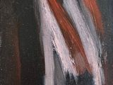 une image représentant une peinture composée de coups de pinceau rouges, blancs et noirs