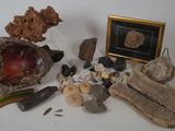 une photo montrant un ensemble de pierres et d'autres objets posés sur une table