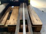 a measuring tape on the back of a forklift