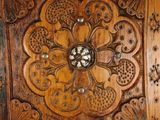 a wooden box with a decorative design on it