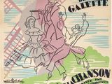 a poster for the moulinin gallery featuring a man on a horse and a woman on a horse