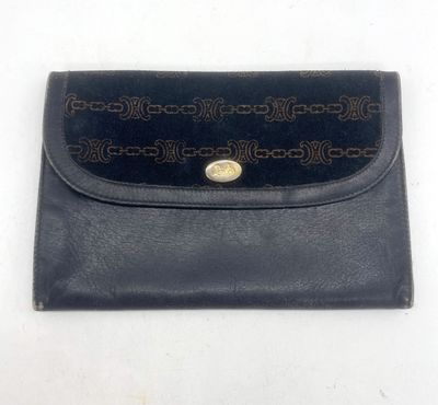Portefeuille vintage Guccissi noir avec finitions dorées