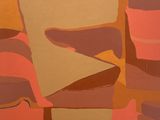 a painting of a sandwich on a plate on a table