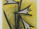 an image of a drawing of a flower on a yellow background