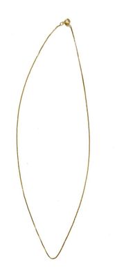 necklace with a gold chain and a diamond pendant on a white background