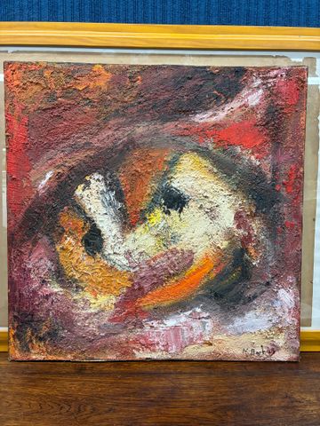 « Abstraction ». Huile sur toile. Signature à identifier en bas à