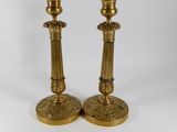 pair of antique brass candlesticks