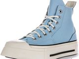 converse chuck hi top sneakers in light blue with white soles