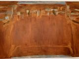 an image of a painting of a wooden bench in a room