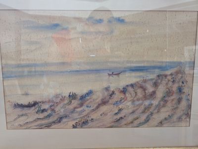 une image d'un tableau représentant un bateau sur l'eau