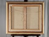 a picture of an easel with a picture on it