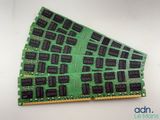 a close up of a computer memory chip on a white surface