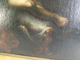 une photo d'un tableau représentant une femme tenant un chat