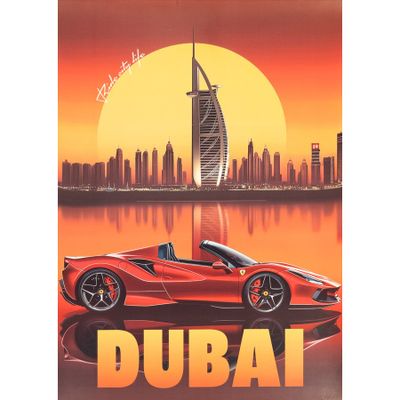 Dubaï" [Ferrari] Affiche ornementale offset