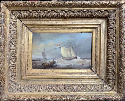 a picture of a painting of a sailboat in the water