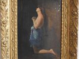 une image d'un tableau représentant une femme en robe bleue