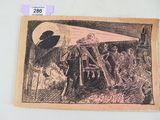 une image représentant un dessin d'un homme sur une échelle