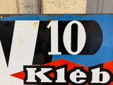 a sign that reads 10 kleb on the side of a building