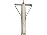 a close up of a metal pole with a white background