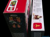 two boxes of legos sitting next to each other on a table