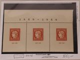trois timbres sur un bout de papier représentant un homme et une femme