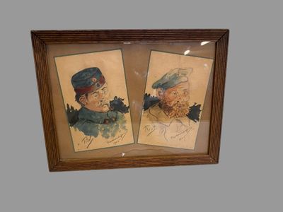 deux photos encadrées représentant un homme barbu portant un chapeau