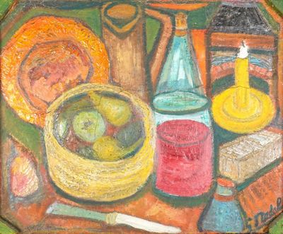 G. NADAL (XXe), " Nature morte aux pommes et à la carafe de …