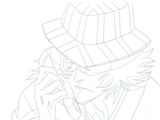dessin représentant un homme coiffé d'un chapeau et parlant au téléphone portable