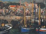 many boats that are sitting in the water together
