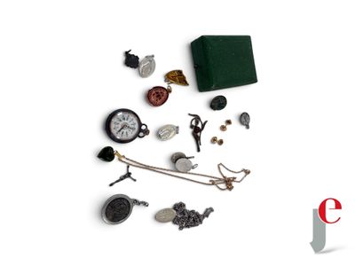 a lot of items that are laying out on a white surface