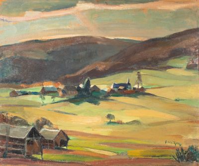Albert RATY (1889 - 1970) Vue de Village