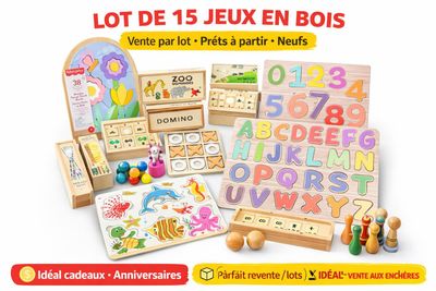 lot de 15 jeux en bois