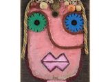 tableau représentant le visage d'une femme au teint rose et aux yeux bleus