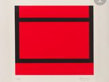 an image of a red and black square on a white background