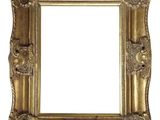 un cadre photo doré avec un fond blanc et un fond blanc