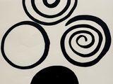 an image of a black and white drawing of three spirals on a white background
