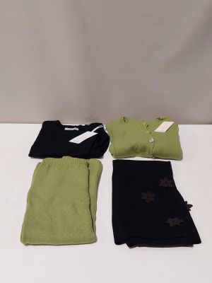 trois paires de chaussettes noires et vertes et une paire de chaussettes noires et vertes