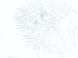 a drawing of a woman with long hair and glasses