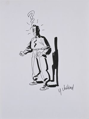 une image représentant un dessin d'un homme en train de fumer une cigarette