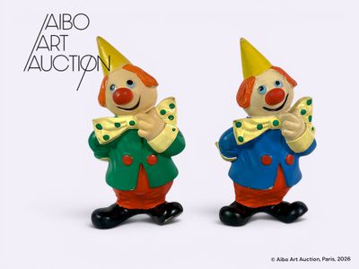 Kiri le clown Un lot de deux pouets Delacoste avec une versi…