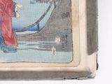 a picture of a painting of a man on a boat