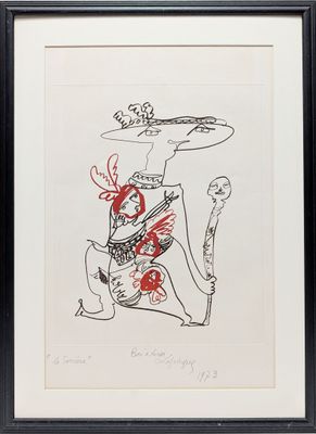 Charles LAPICQUE (1898-1988) "La sorcière - 1973"
