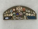 a picture of a badge with a lot of badges on it