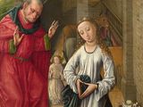 an image of a painting of a man and a woman in a courtyard