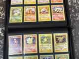 a lot of different pokemon cards in this case