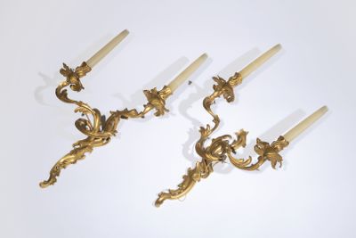 Une paire d’appliques en bronze doré. - Photo 1