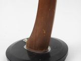 an image of a table lamp with a wooden handle on a black base