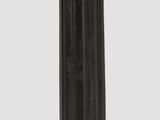 a black pedestal with a clock on top of it