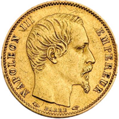 gros plan d'une pièce d'or sur laquelle figure le visage d'un homme