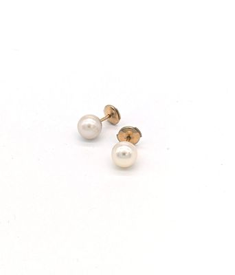 une paire de boucles d'oreilles à clous en perles sur fond blanc